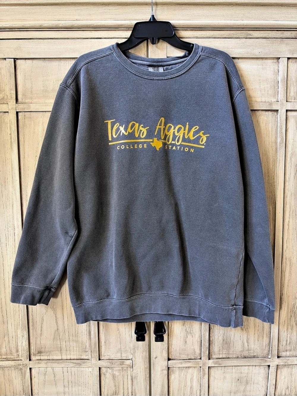 Texas A&M Aggies TAMU College Station Sweatshirt Gray Medium M Comfort Colors